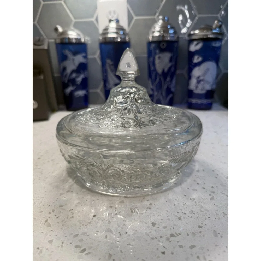 McKee Rock Crystal Clear Flat Candy Bowl Dish EAPG Depression Glass